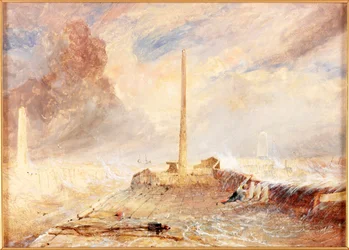 Sunderland Piers in een storm